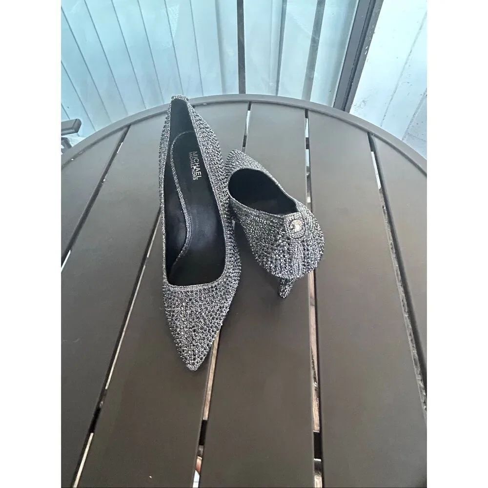 Michael Kors Black Rhinestone Pumps Size 8M - Picture 13 of 15